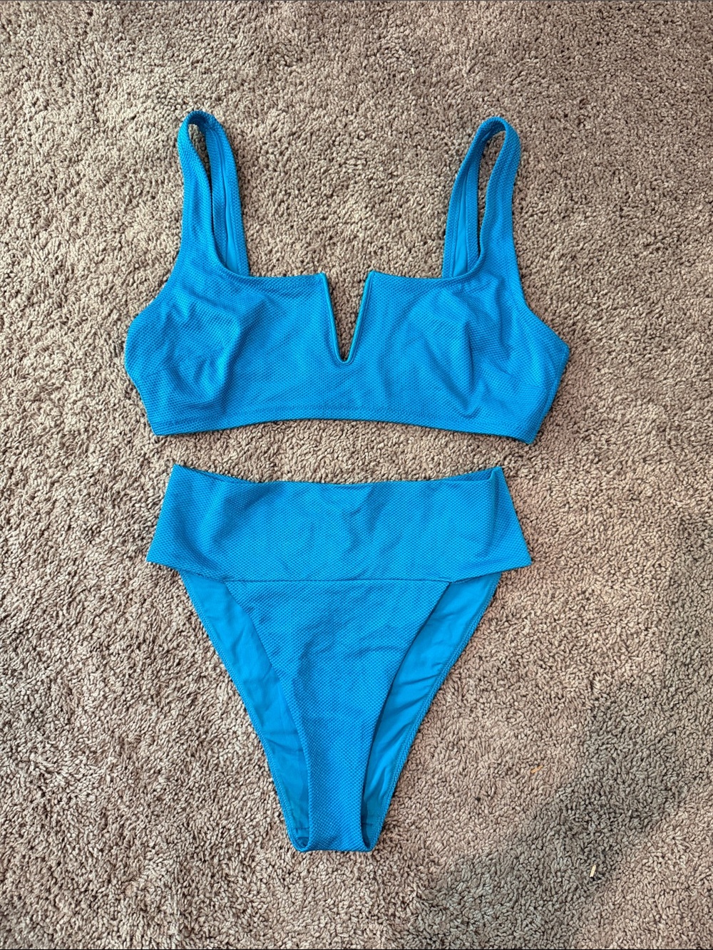 LIKE NEW AERIE Blue High-Rise Bikini Set
